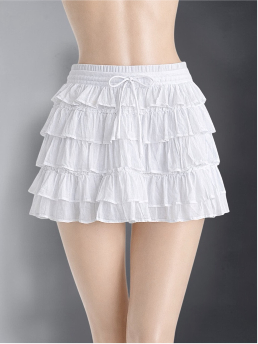 H&M Divided White Tiered Ruffle Mini Skirt – Size M - Picture 7 of 15
